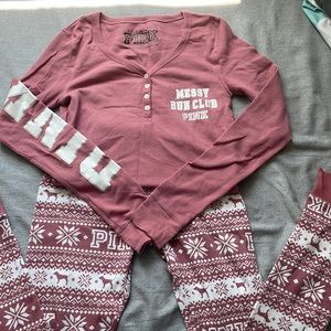 PINK pajama set size small